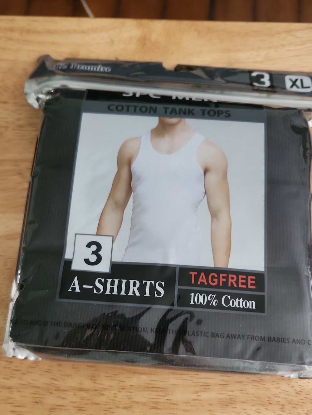 TZ Promise Men's Black Cotton Tank Top - 3 Pack XL